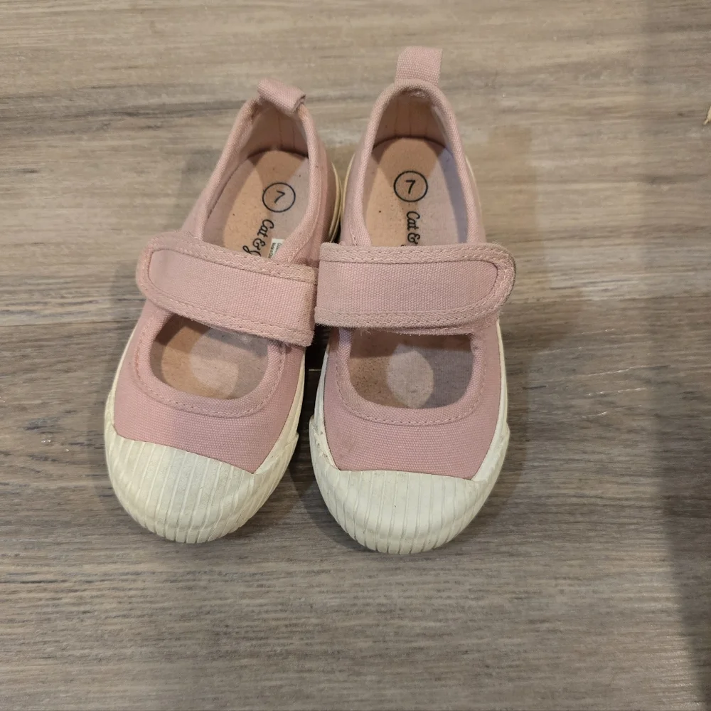 Cat & Jack Toddler Girl's Cecilia Sneakers Hook & Loop Pink - Size 7c